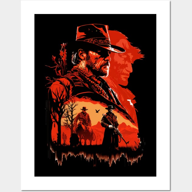 Red Dead Redemption 2 Crowboy T-shirt & Accessories gaming Gift ideas Wall Art by MIRgallery